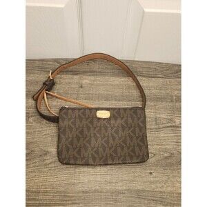 Michael Kors Brown MK Signature Fanny Pack Belt Bag.